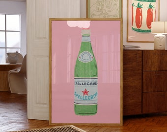 Digitale download sprankelend water muur print | Keuken kunstposter | Chef-kok cadeau-ideeën | Drink Lover Home Decor | Keuken