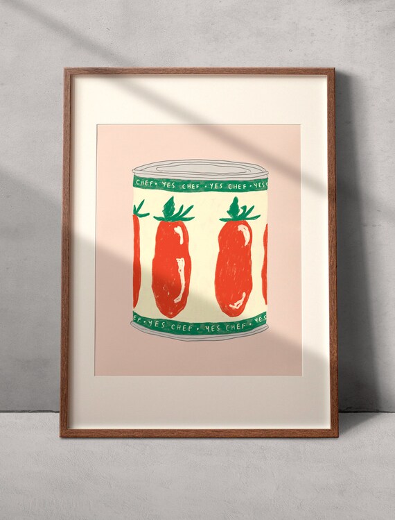 Digital Download Yes Chef Tinned Tomato Print | Tomato