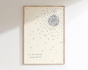 It's All Waiting There For You Wall Print | Harry Styles Inspired Poster | Music Art | Kiss All The Time. Disco, Occasionally | Disco Ball