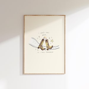No caeré hacia atrás si caigo hacia adelante Letra Impresión de pared / Olivia Dean El arte de amar / Arte musical / Pasos de bebé / Regalos para niñas