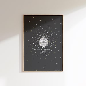 It's All Waiting There For You Wall Print | Harry Styles Inspired Poster | Music Art | Kiss All The Time. Disco, Occasionally | Disco Ball