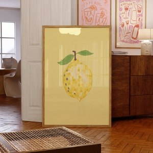 Disco Lemon Wall Print | Disco Ball Poster | Food and Drink Poster | Illustrated Wall Art | Lemon Lover Gift Idea | Kitchen and Lounge Art