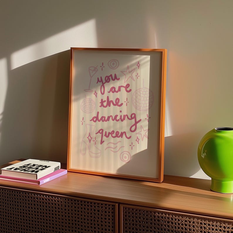 You Are the Dancing Queen Abba Lyrics Wall Print | Greek Greece Poster ...