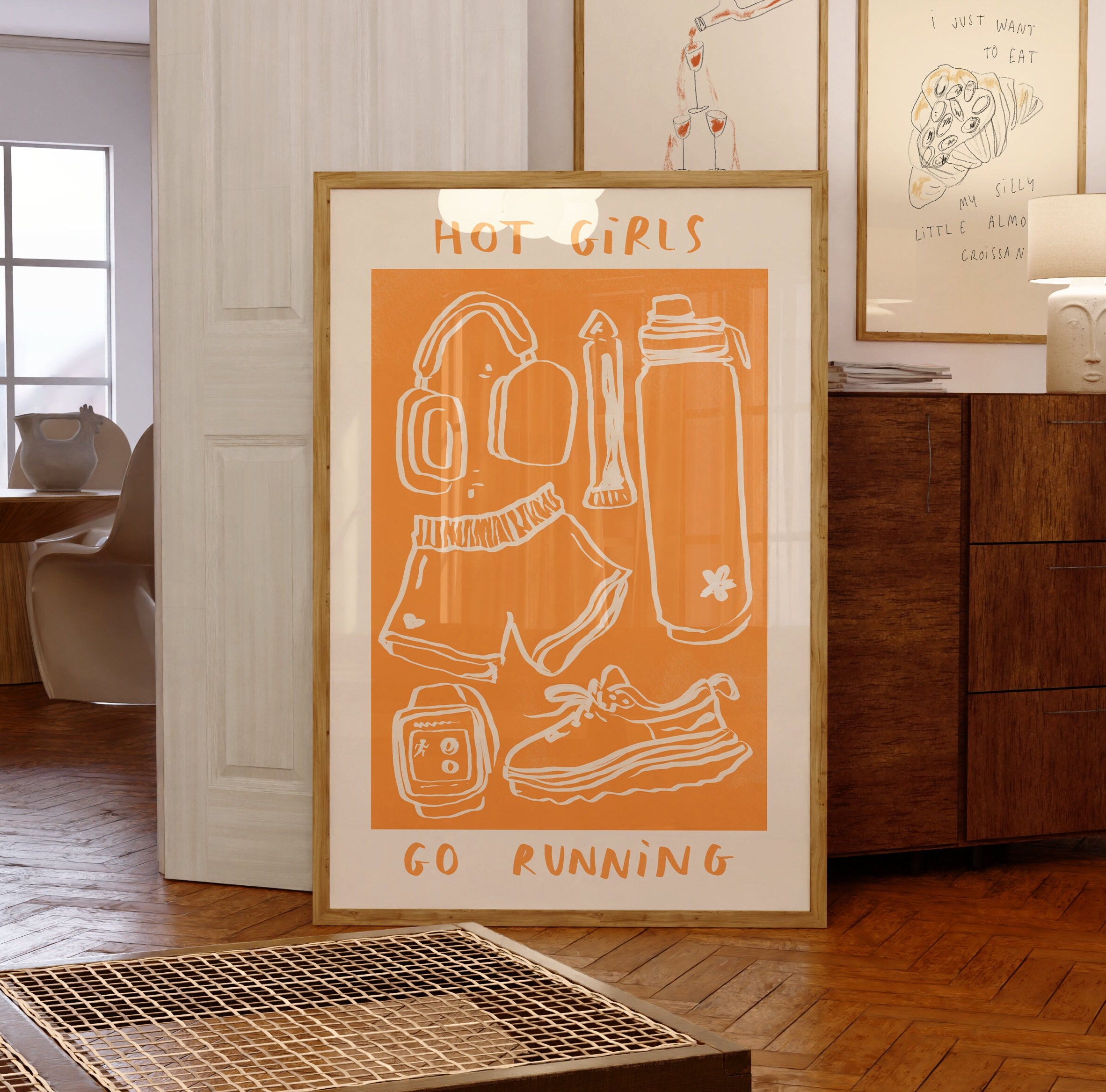 Digital Download Hot Girls Run Wall Print | Running Aesthetic