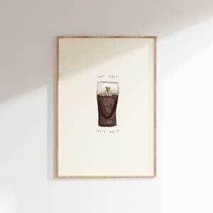 Hot Girls Split The G Wall Print | Beer Illustration | Drinks Poster | Guinness Lover | Pub Wall Art | Irish Wall Art | Gifts for Girls