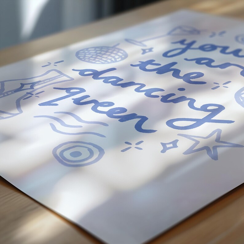 You Are the Dancing Queen Abba Lyrics Wall Print | Greek Greece Poster ...