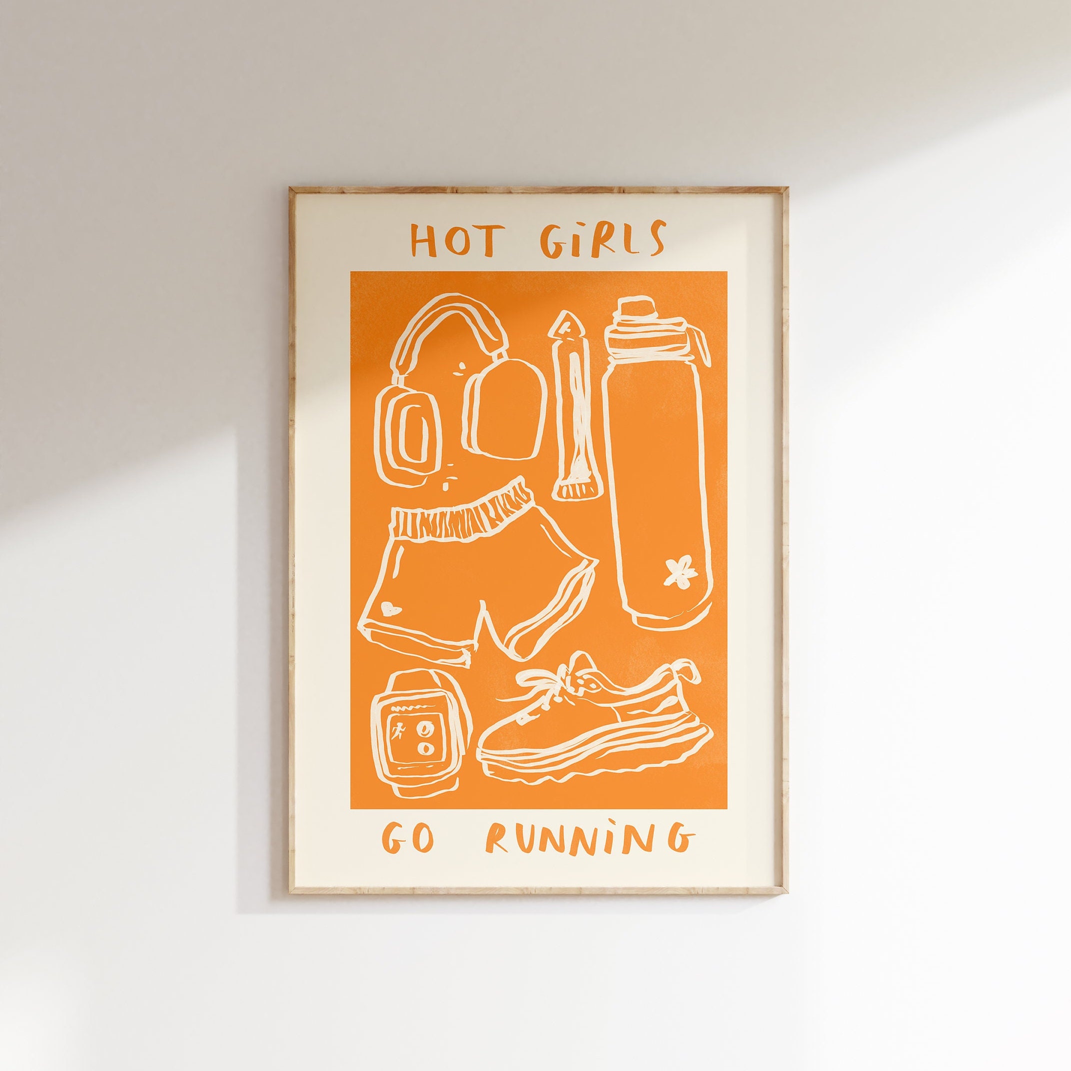 Digital Download Hot Girls Run Wall Print | Running Aesthetic