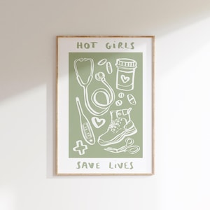 Hot Girls / Boys Save Lives, Paramedics Version Wall Print | Healthcare Illustration | NHS Poster | Nurse Wall Art | Doctor Gift Idea