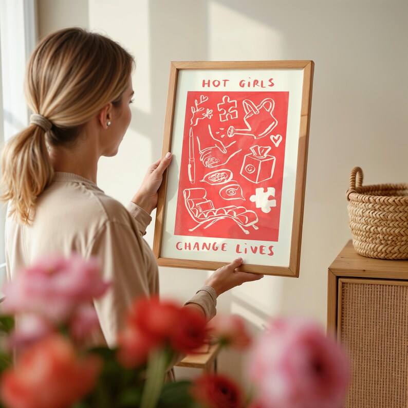 Hot Girls Change Lives Wall Print - Therapy / Mental Health ...