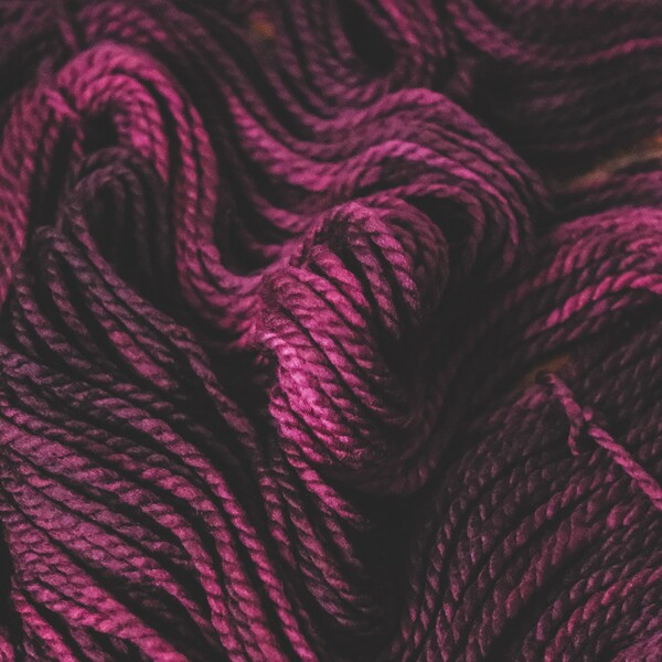 Hand-Dyed Chunky Weight Yarn - Plum - Purple Yarn - Bewitched - 100% Fine SW Wool - 109 Yards - 99 Meters