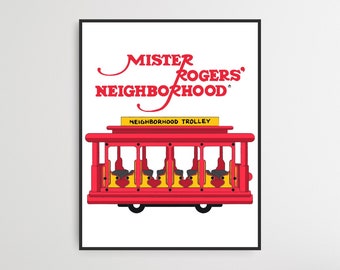 Red Trolley Mr Rogers Trolley Mister Rogers/' Neighborhood Make-BelievePBS Kindness143 Wooden Art Cats Meow Childhood Memories