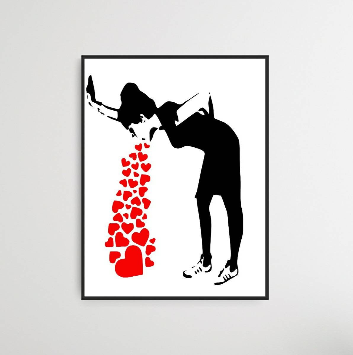 banksy love sick graffiti stencil art printable download etsy