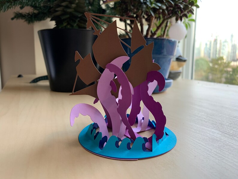 Download Paper Kraken SVG Template 3D Papercraft Digital Cutting ...