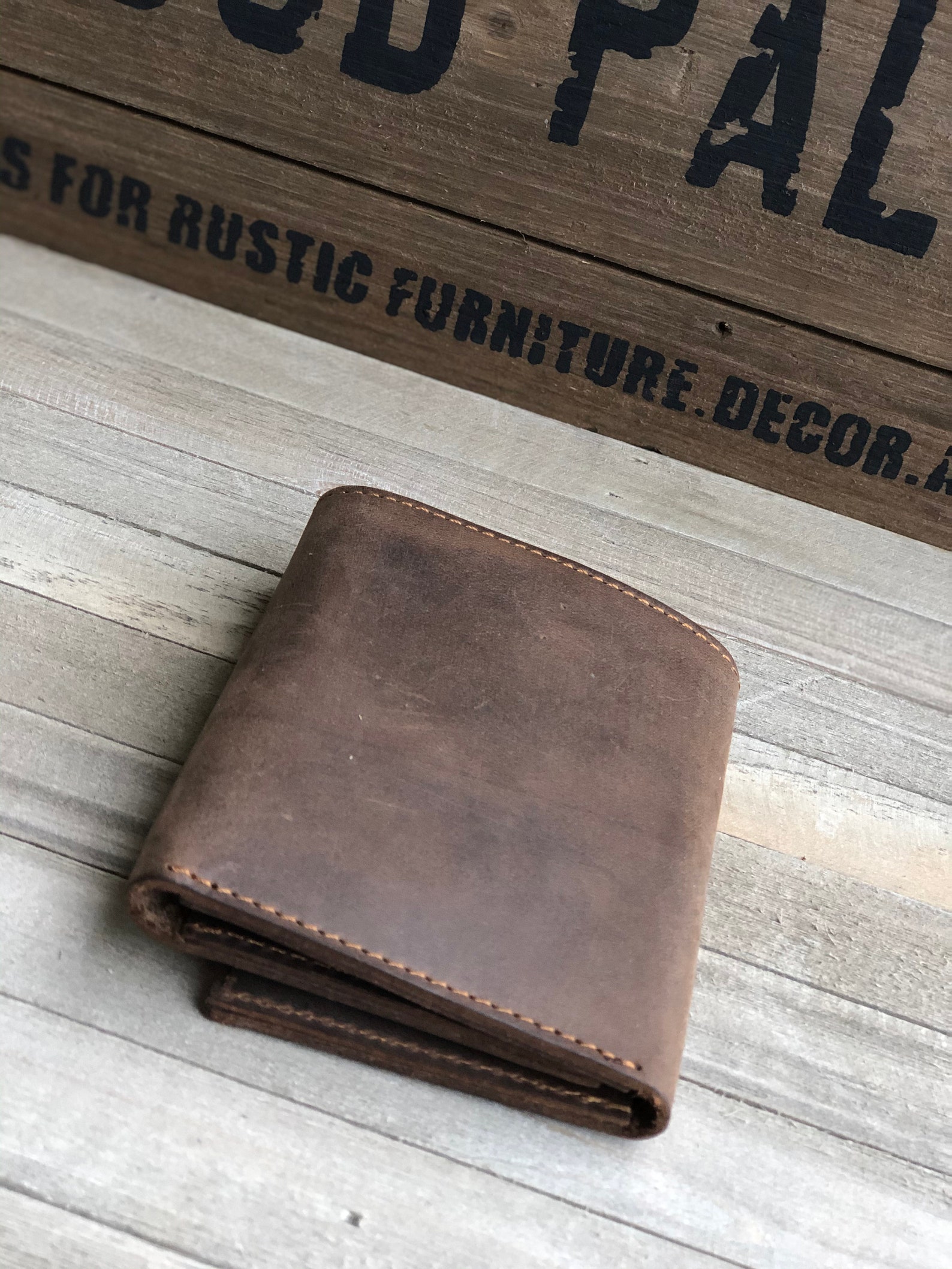 Portefeuille Cuir Minimaliste Vert Et Blanc - Fait Main Aux États-Unis - Marque MINUS