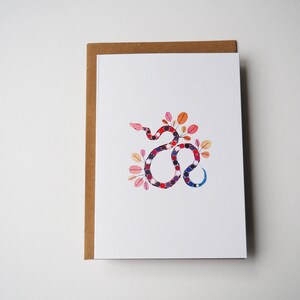 Viper Card, Illustrazione animale, Arte rettile, Biglietto d'auguri, Regalo per gli amanti degli animali