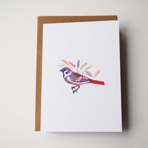 Starling Card, Arte de aves, Ilustración de vida silvestre británica, Tarjeta de saludos, Regalo de los amantes de las aves