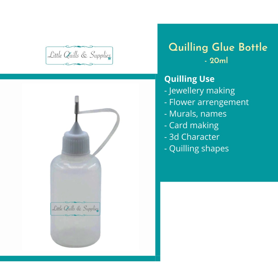 Quilling Glue Dropper Bottles Label 20ML 2x Bottles 