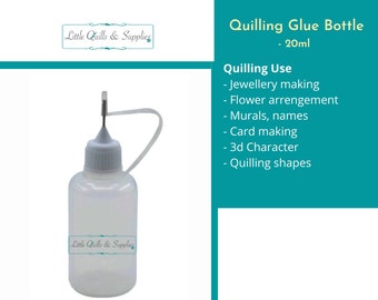 Quilling Glue Dropper Bottles Label 20ML 2x bottles