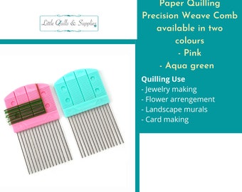 Paper Quilling Precision Weave Comb available in two colours - Pink - Aqua green