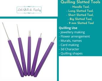 LQS 5Pcs Quilling Tool Set Quilling Slotted Tool Rolling Craft Paper Quilling Kit for Beginners Stainless Steel Slotted Quilling Needle Pen