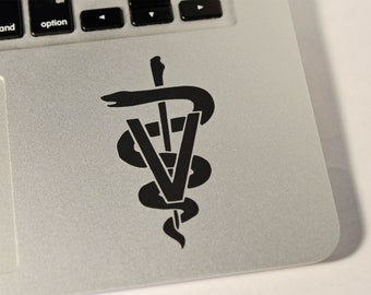 Veterinary Symbol, Vet tech, Caduceus, veterinary school, vet med, vinyl, vinyl decal, vet sticker, veterinary sticker, medicine sticker