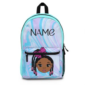 Sac à dos afro-américain personnalisé pour fillette, cartable pour enfant afro-américain, cartable prénom personnalisé, joli sac à dos pour enfant, cadeau de rentrée scolaire, ethnique