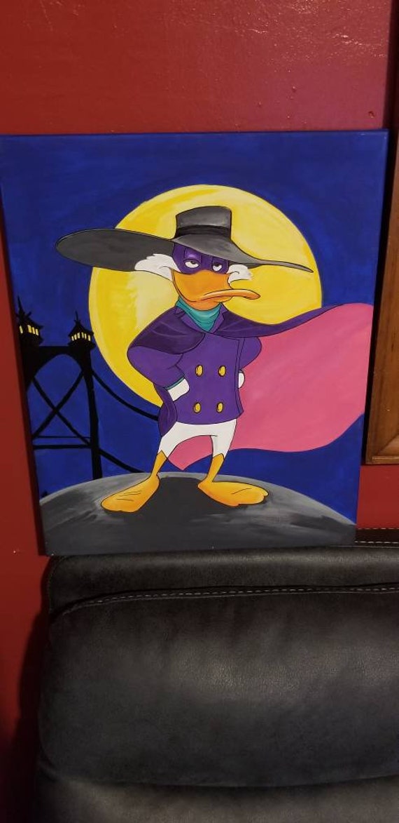 Dark wing duck painting Etsy