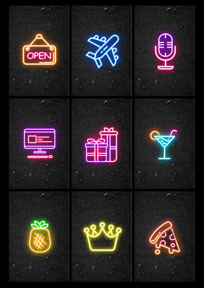 Neon Instagram Story Highlight Covers | Etsy