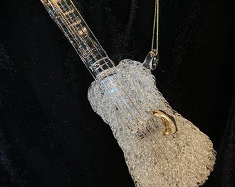 Unique hand blown glass guitar