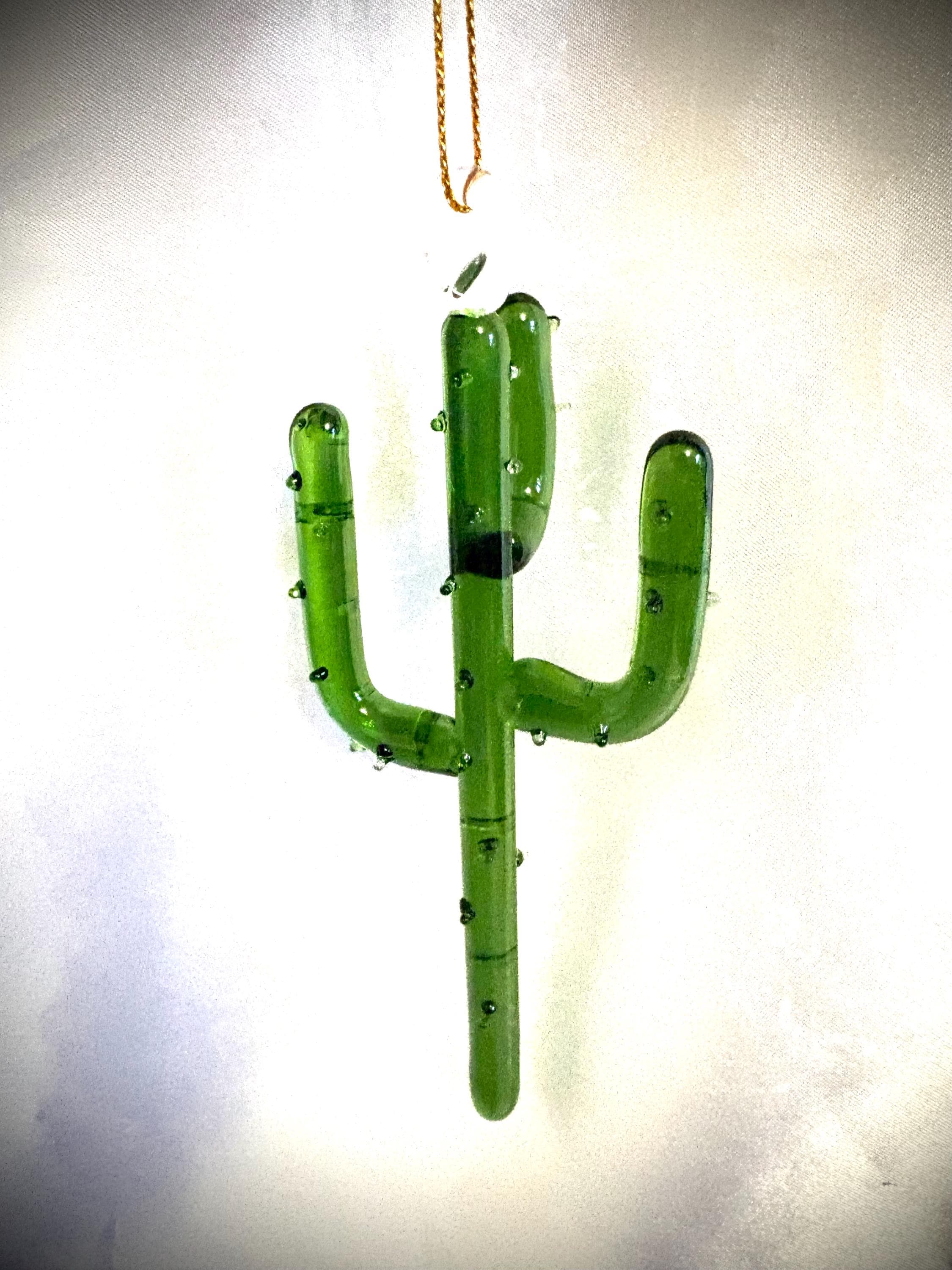 Blown Glass Cactus Ornament. - Etsy