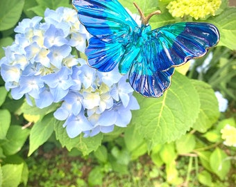 Glass butterfly suncatcher ornament