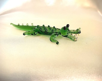 miniature glass alligator