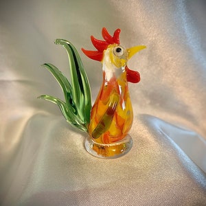 Blown glass rooster