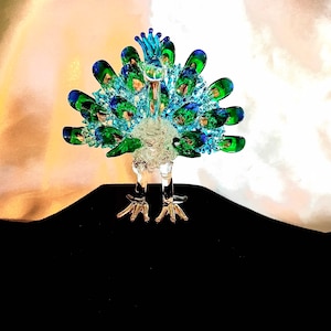 Blown glass peacock