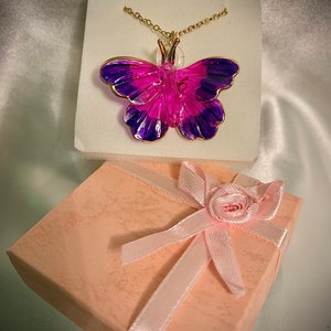 Glass butterfly necklace