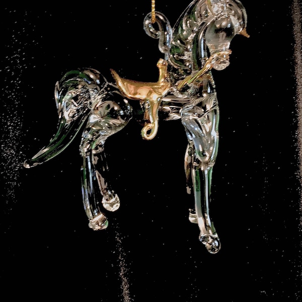 Glass horse ornament