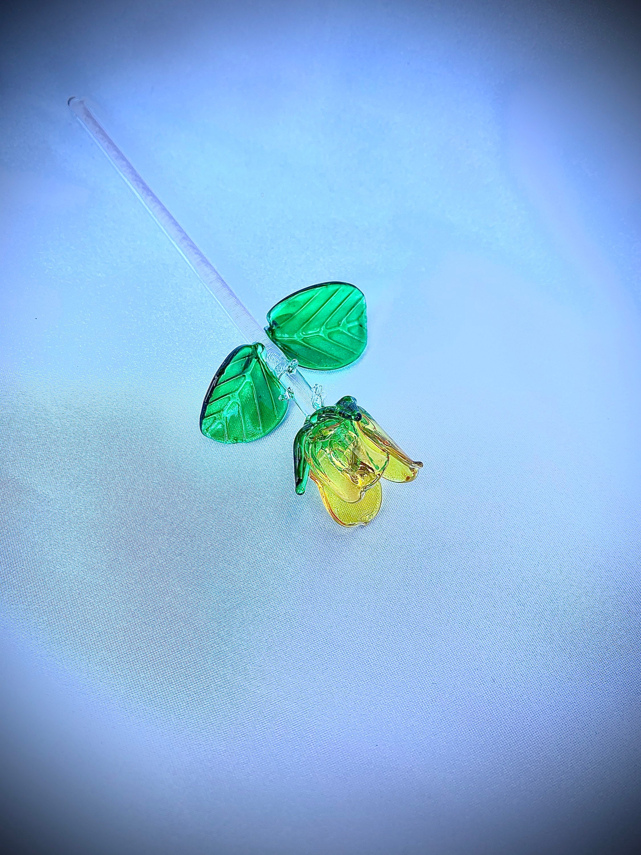 Hand Blown Glass Rose Etsy