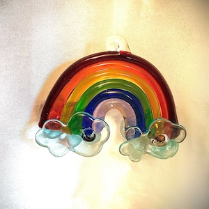 Blown glass rainbow suncatcher ornament