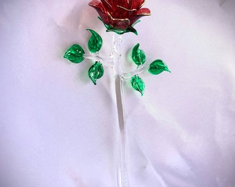 Blown glass rose