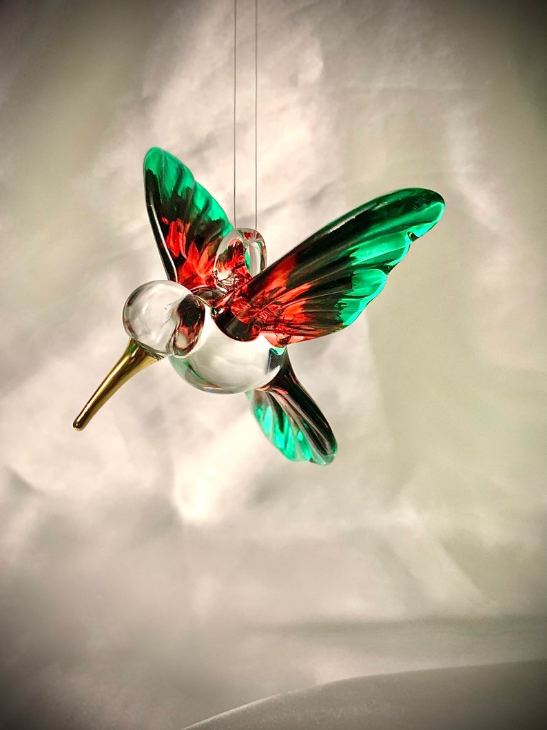 Glass hummingbird suncatcher image 4