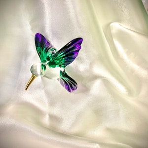 Glass hummingbird suncatcher imagem 3