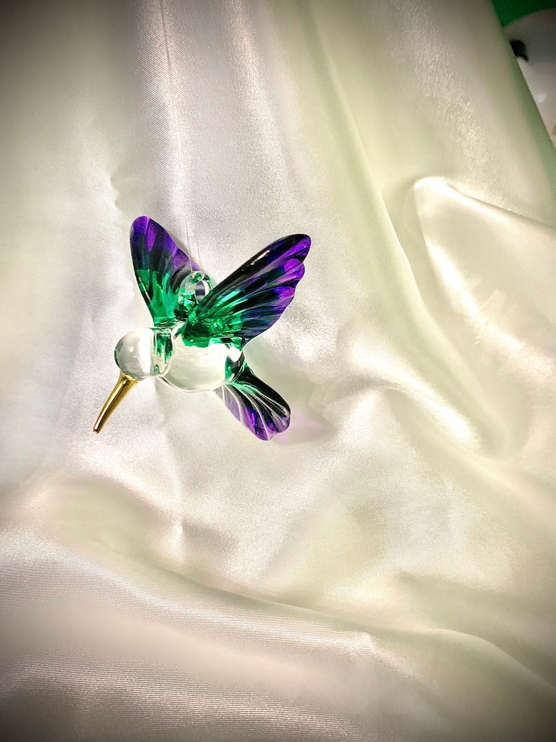 Glass hummingbird suncatcher imagem 3