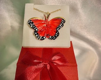 Glass monarch necklace