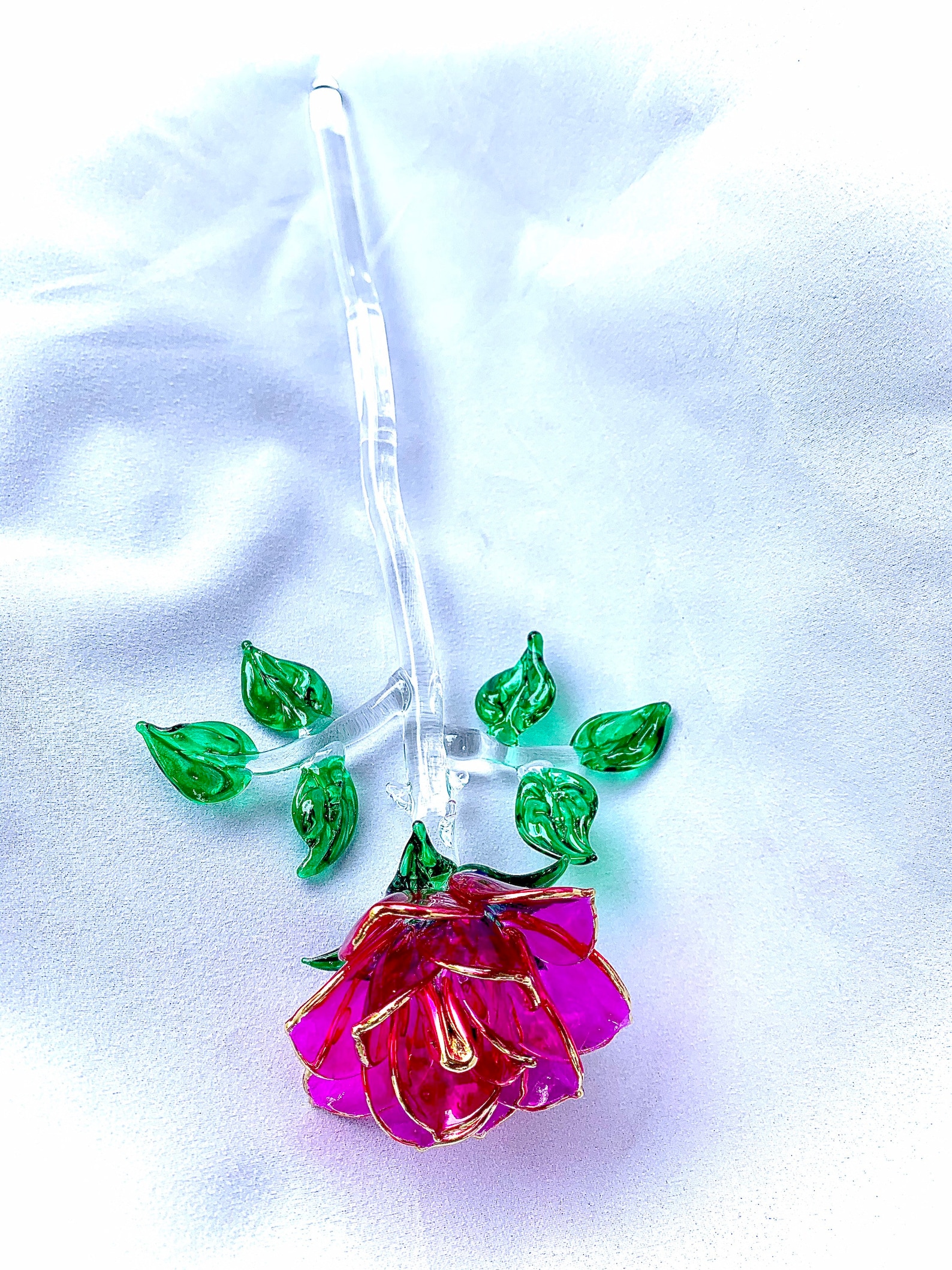Blown Glass Rose Etsy Australia