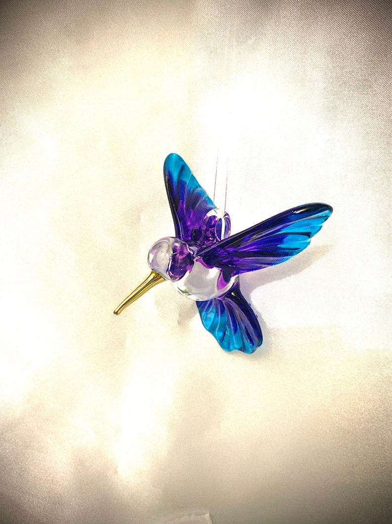 Glass hummingbird suncatcher imagem 9