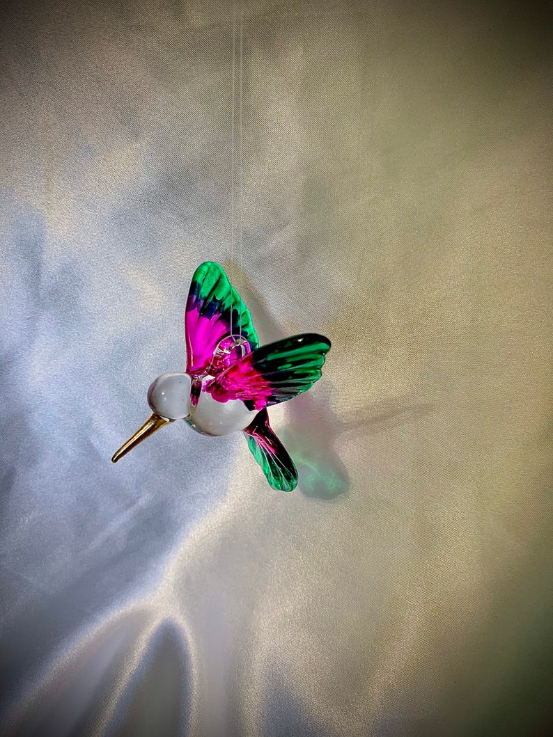 Glass hummingbird suncatcher imagem 6