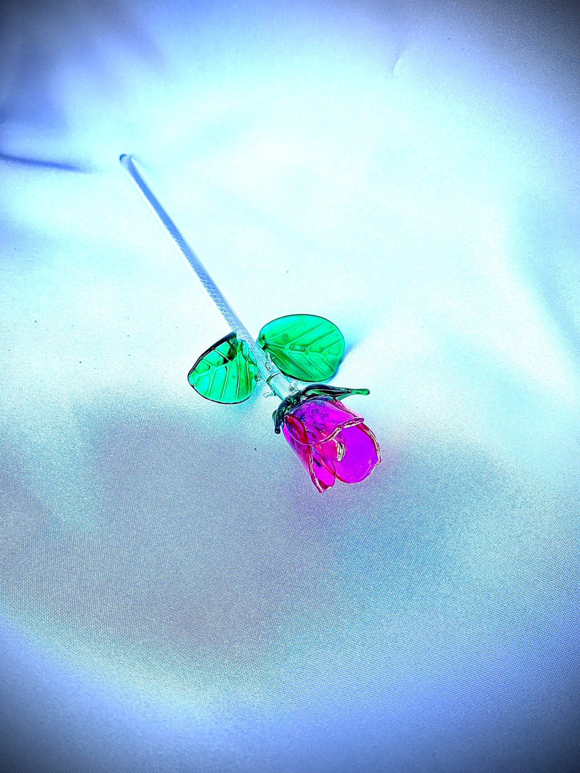 Hand Blown Glass Rose Etsy