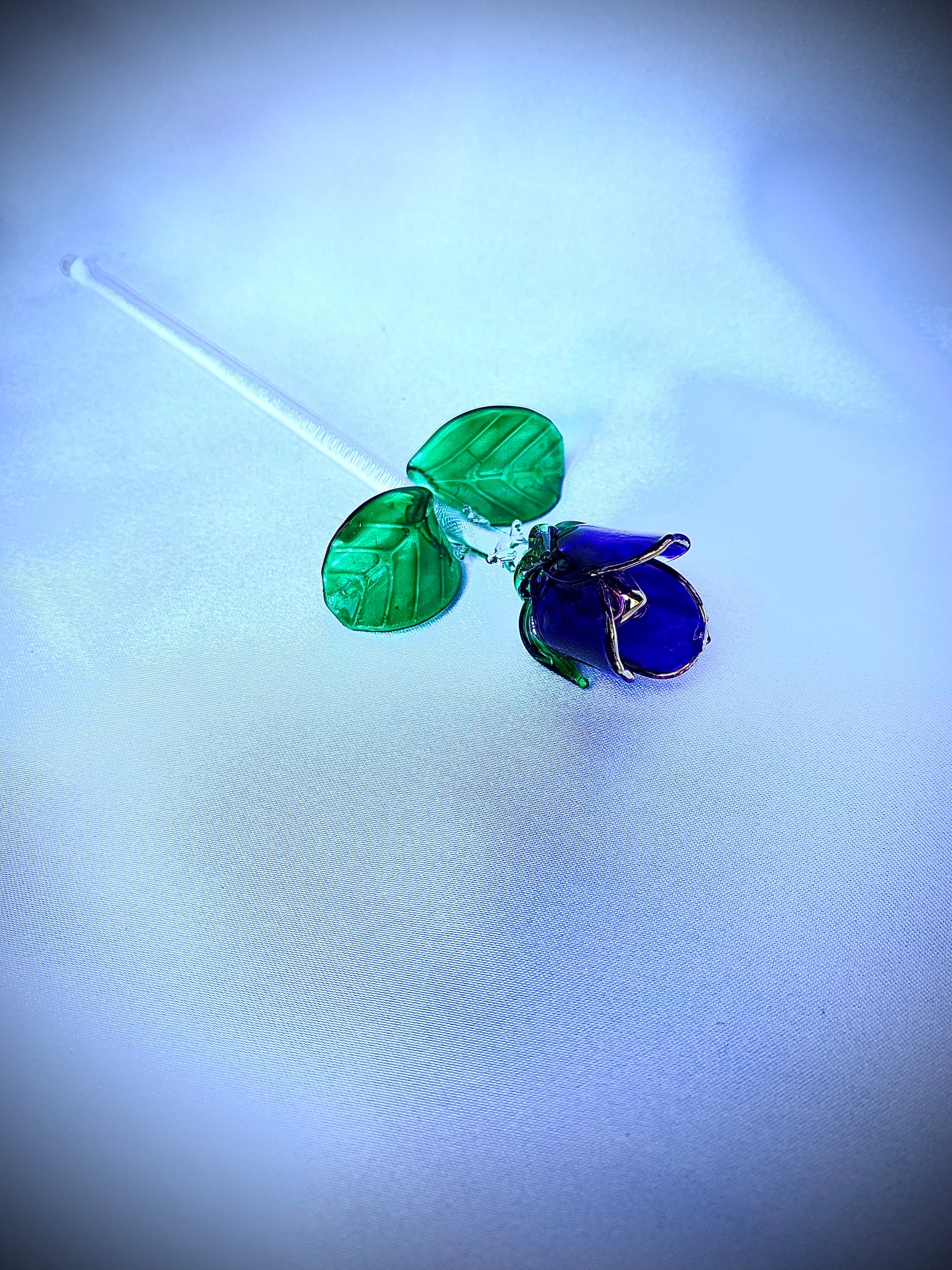 Hand Blown Glass Rose Etsy