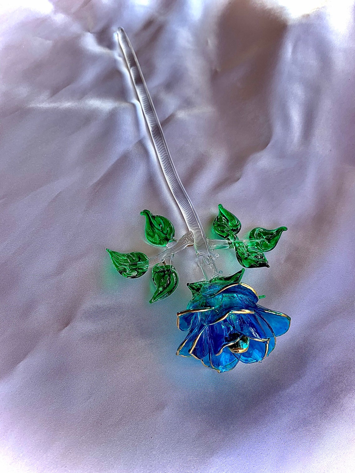 Blown Glass Rose Etsy Australia