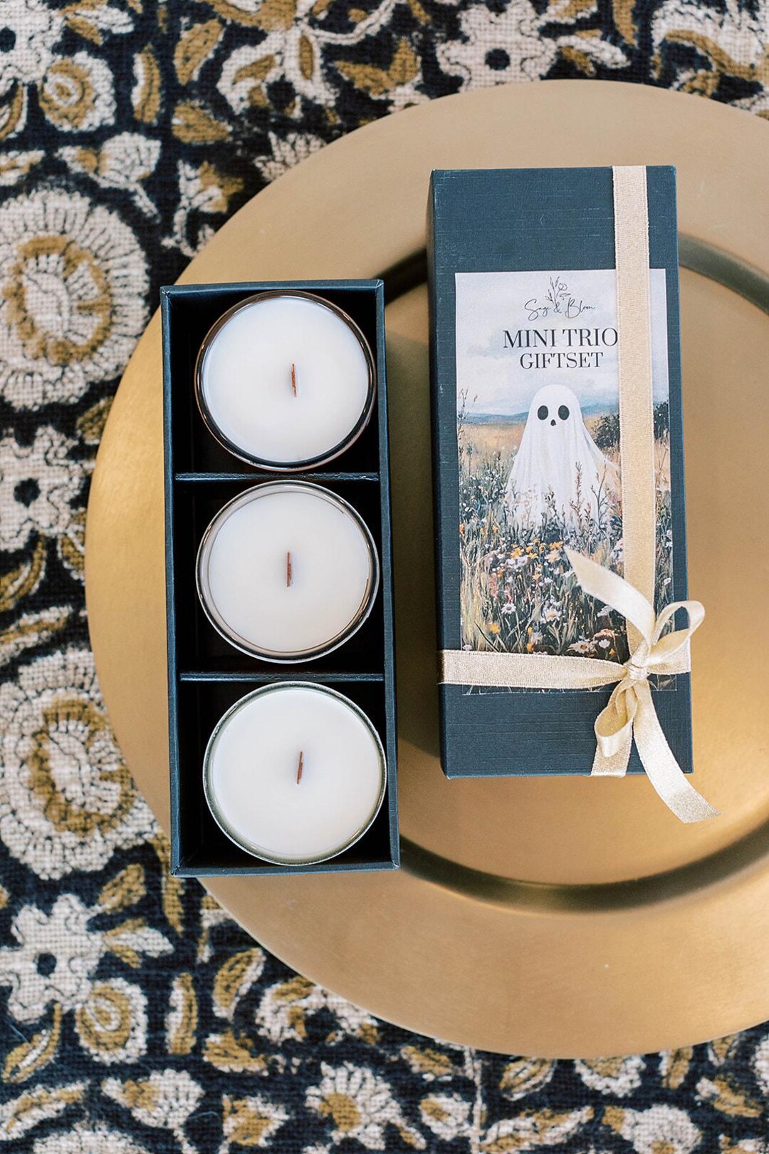 Fall Mini Trio Candle Gift Set I Boo Box I Wooden Wick Candles - Etsy